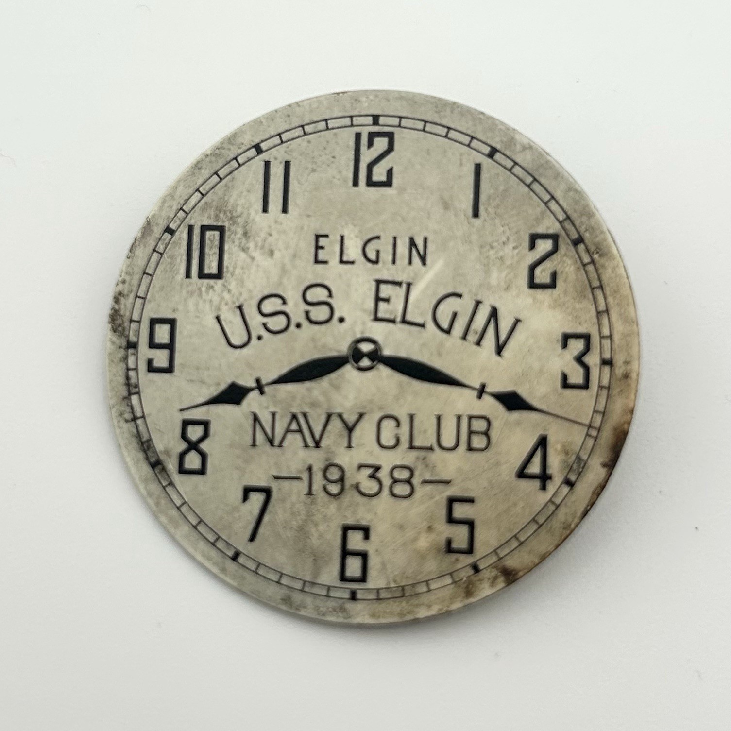 Antique Vintage 1930s/1940s Elgin Marine Club Official Badge Pin - Watch Clock