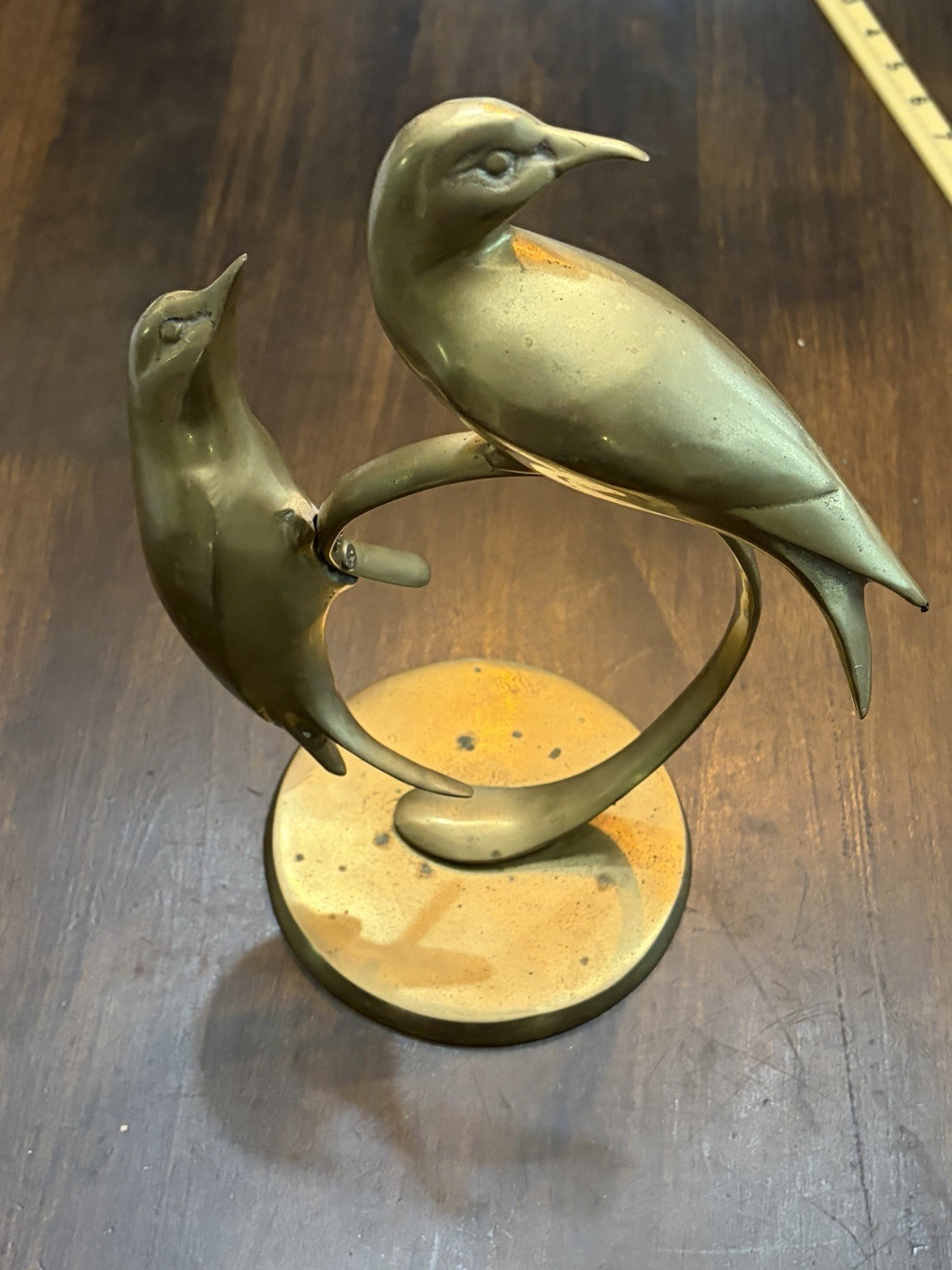 Vintage Brass Mid Century Love Birds Bird Figurine Statue Home Decor \