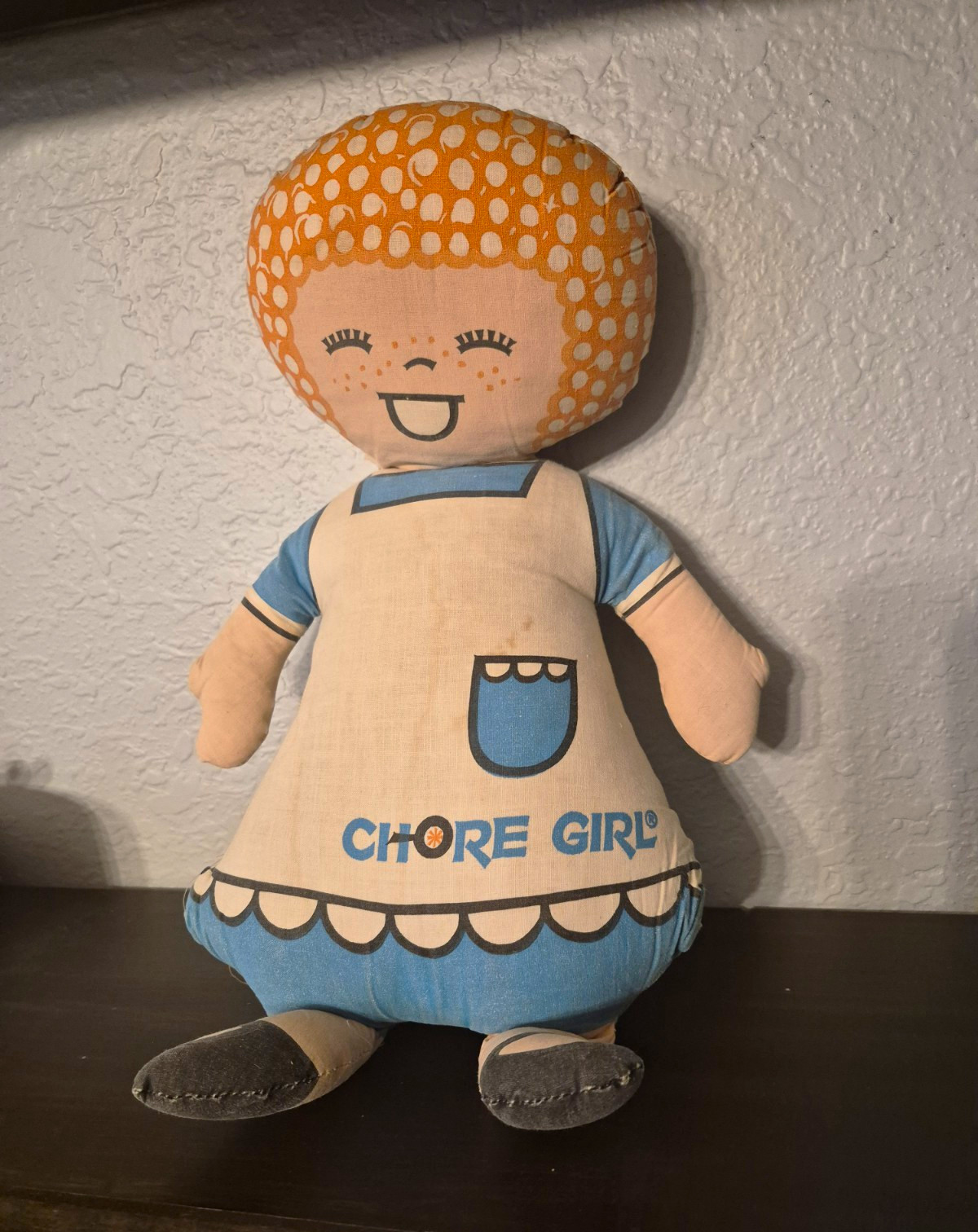 Vintage 1970s Chore Girl Advertising Cloth Doll Rag Doll Metal Textiles Co 16\