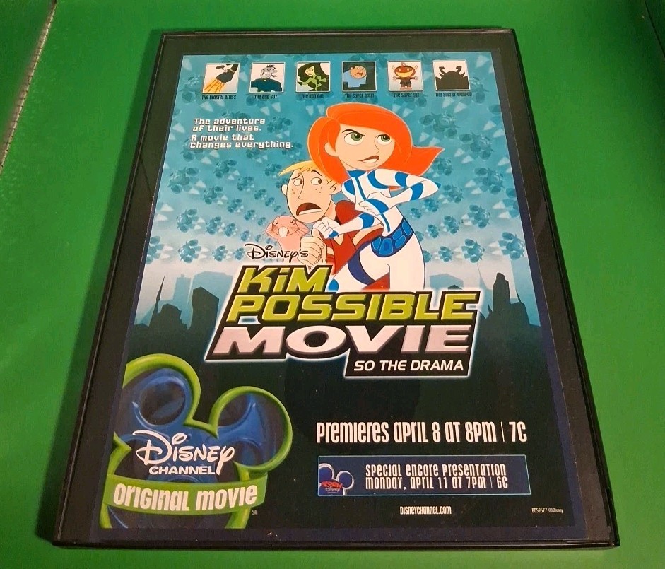 Kim Possible Movie So The Drama Disney Channel Framed Print Ad 2005 8.5x11 