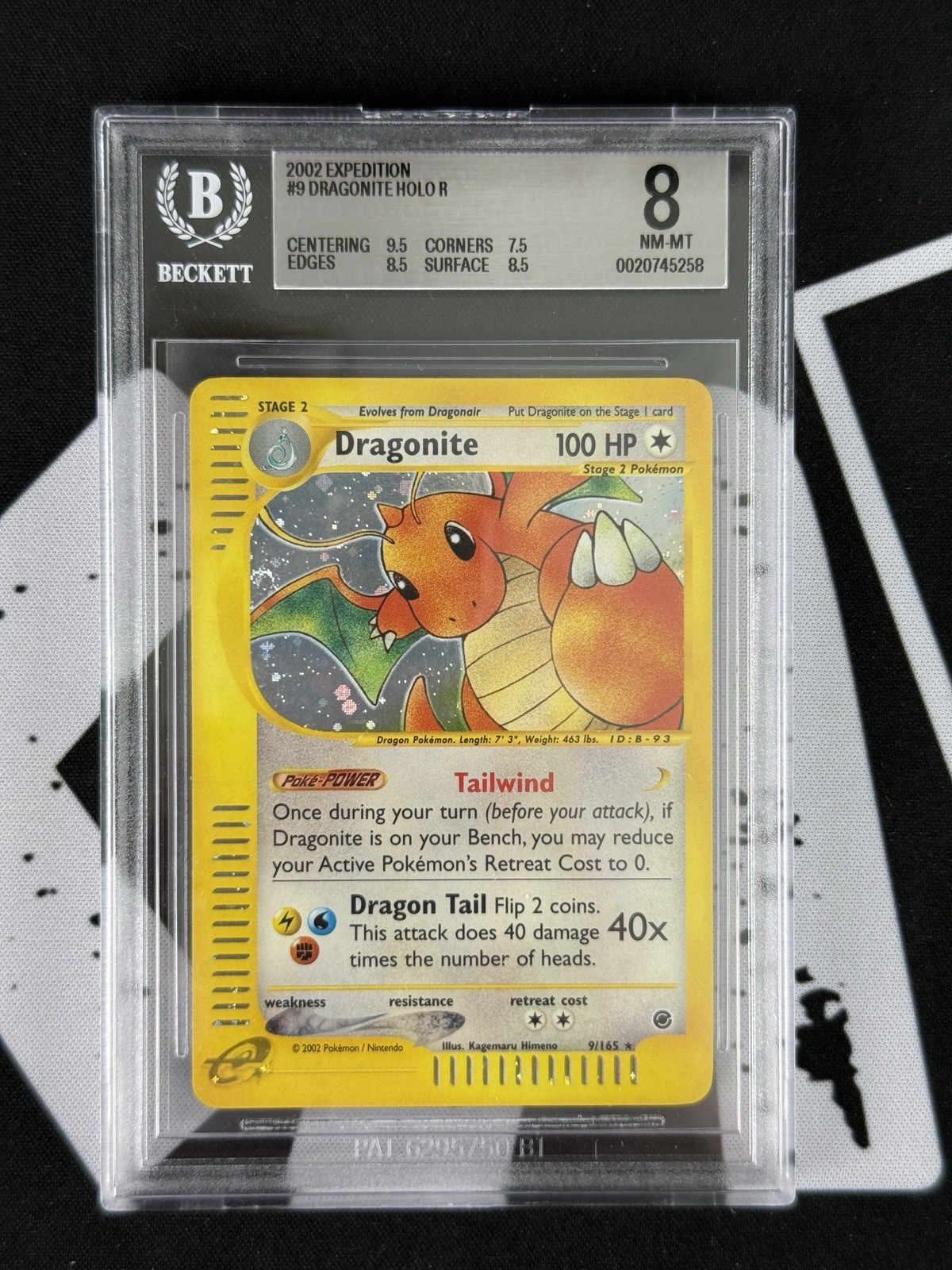 POKEMON BGS 8 DRAGONITE EXPEDITION #9 HOLO NEAR MINT ENGLISH - ENG 2002
