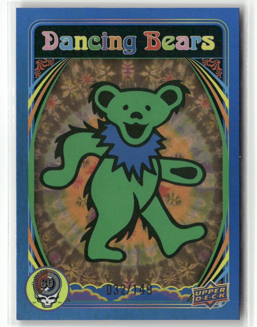 2025 UD Grateful Dead #3 Dancing Bear Green Dancing Blue 32/149