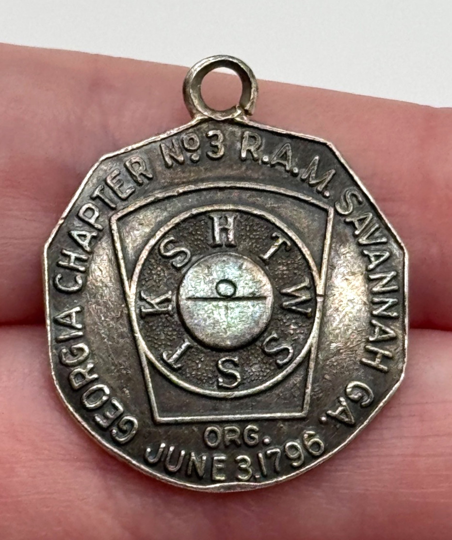 Vintage Sterling Silver Masonic Shekel Token Savannah Georgia Chapter Vintage Sterling Silver Masonic Shekel Token Savannah Georgia Chapter