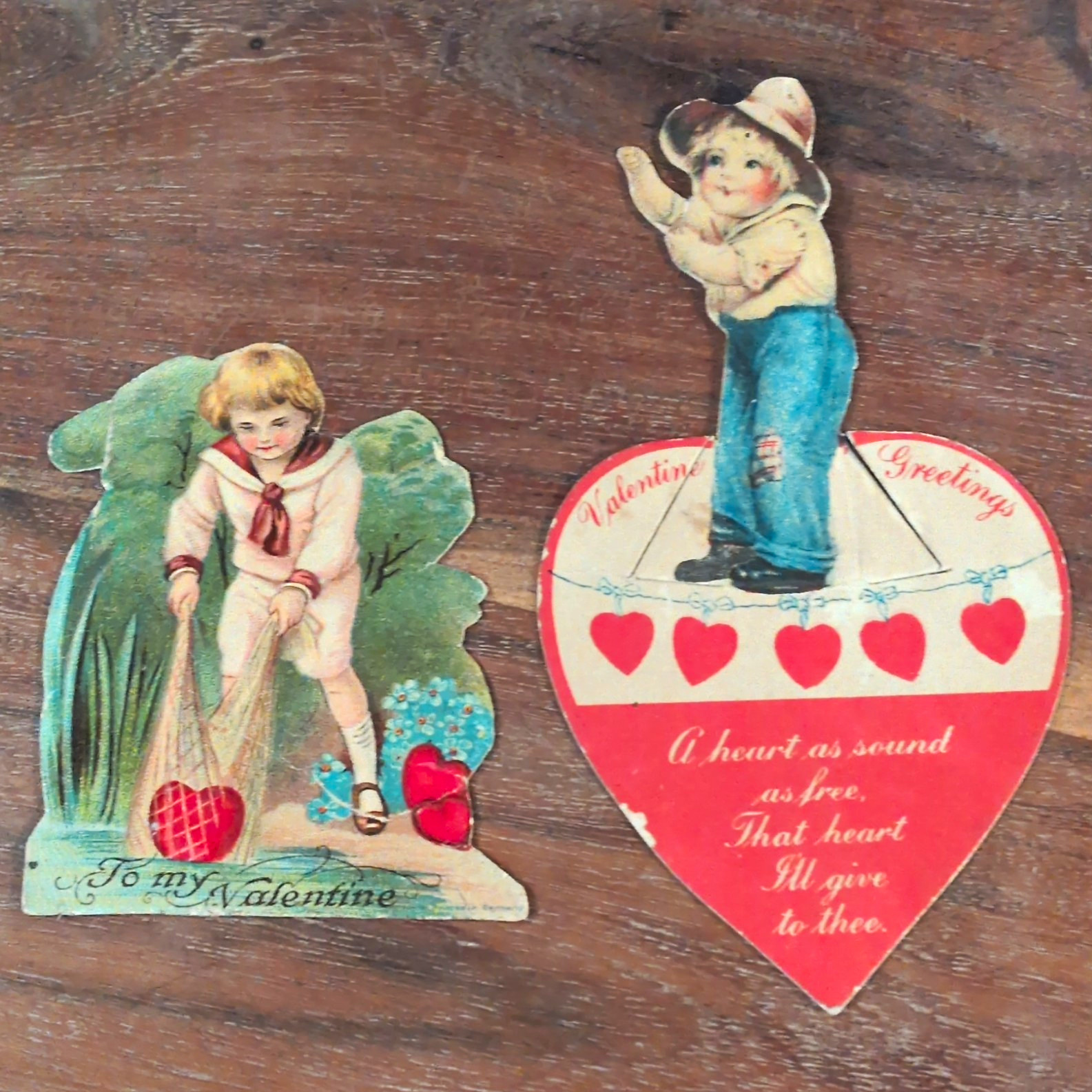 Vintage Valentine’s Day Greeting Card Child Figural Heart \