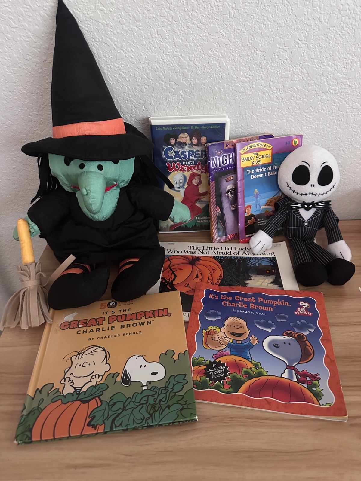 Curated Vintage Halloween Bundle with Plush Toys, VHS & Books