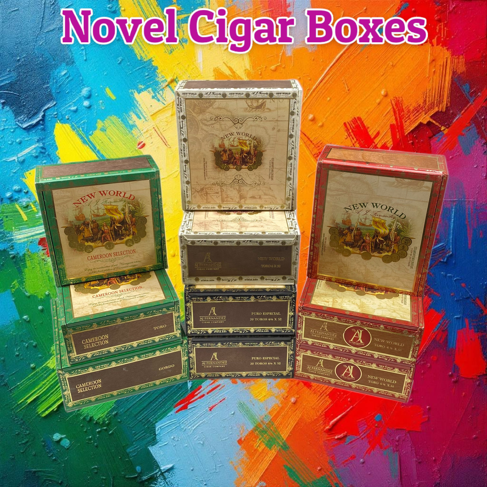 Lot of 10 AJ Fernandez New World Empty Cigar Boxes