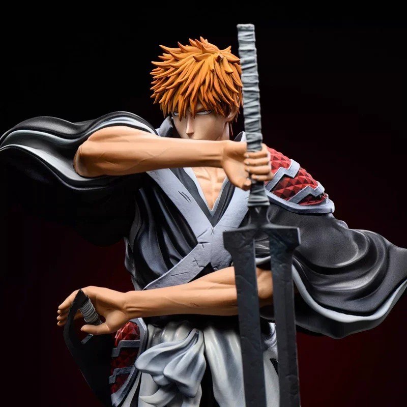 35cm Bleach Ichigo Kurosaki Dual Blades Figure TYBW Anime Statue Model