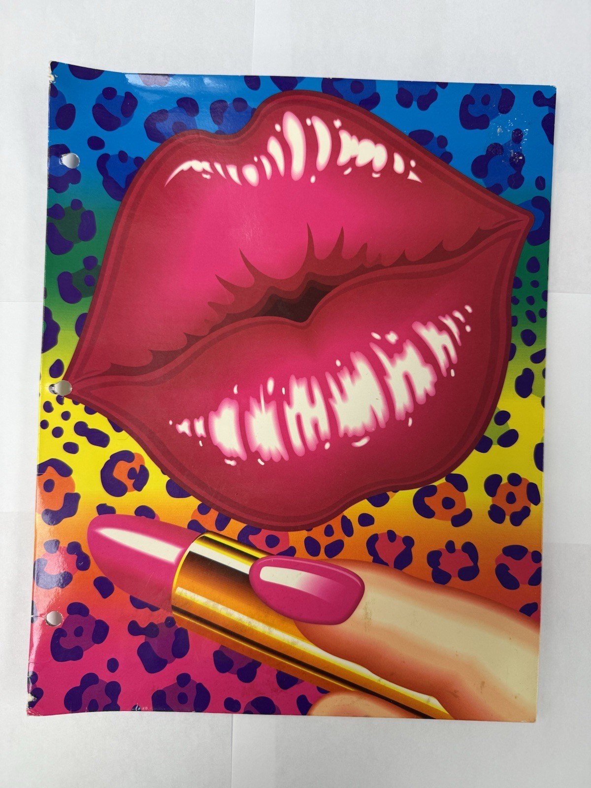 Vintage Lisa Frank Lips Lipstick Cheetah Folder Trends