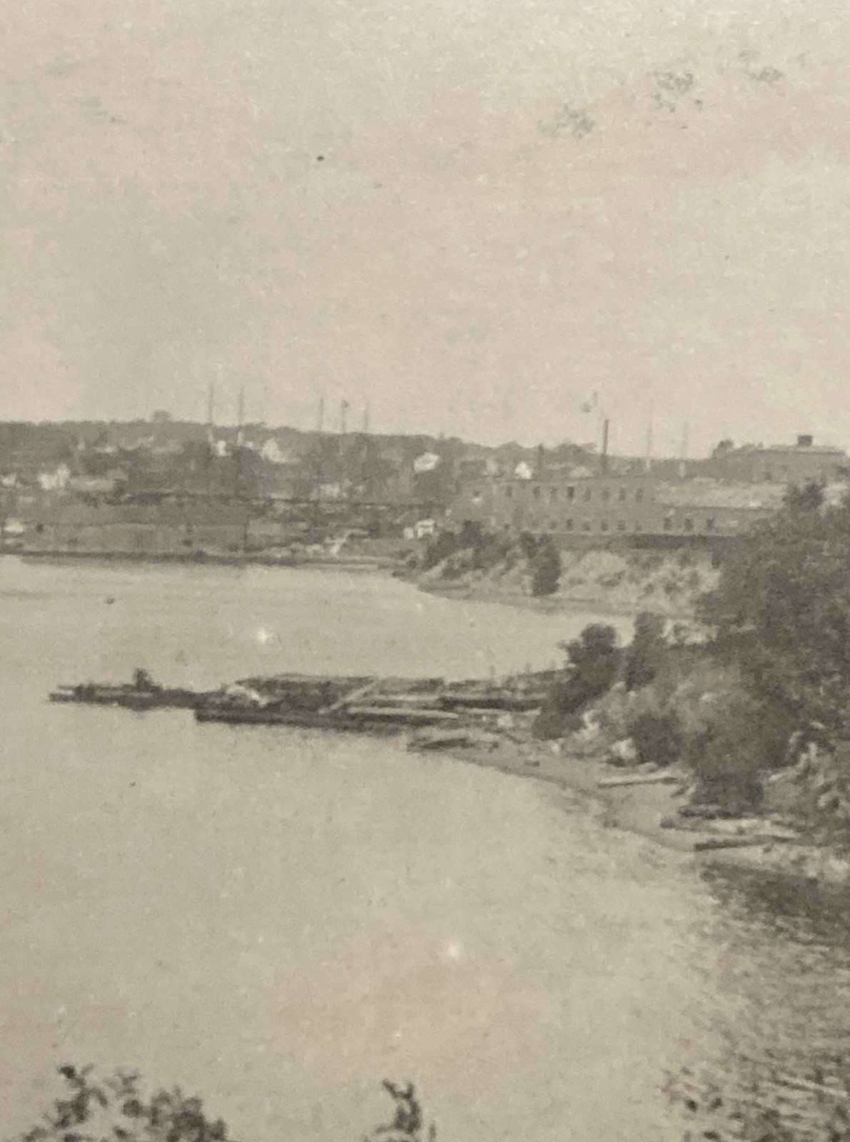 1913 South Brewer Maine Mill On Penobscot River RPPC Postcard Shore View