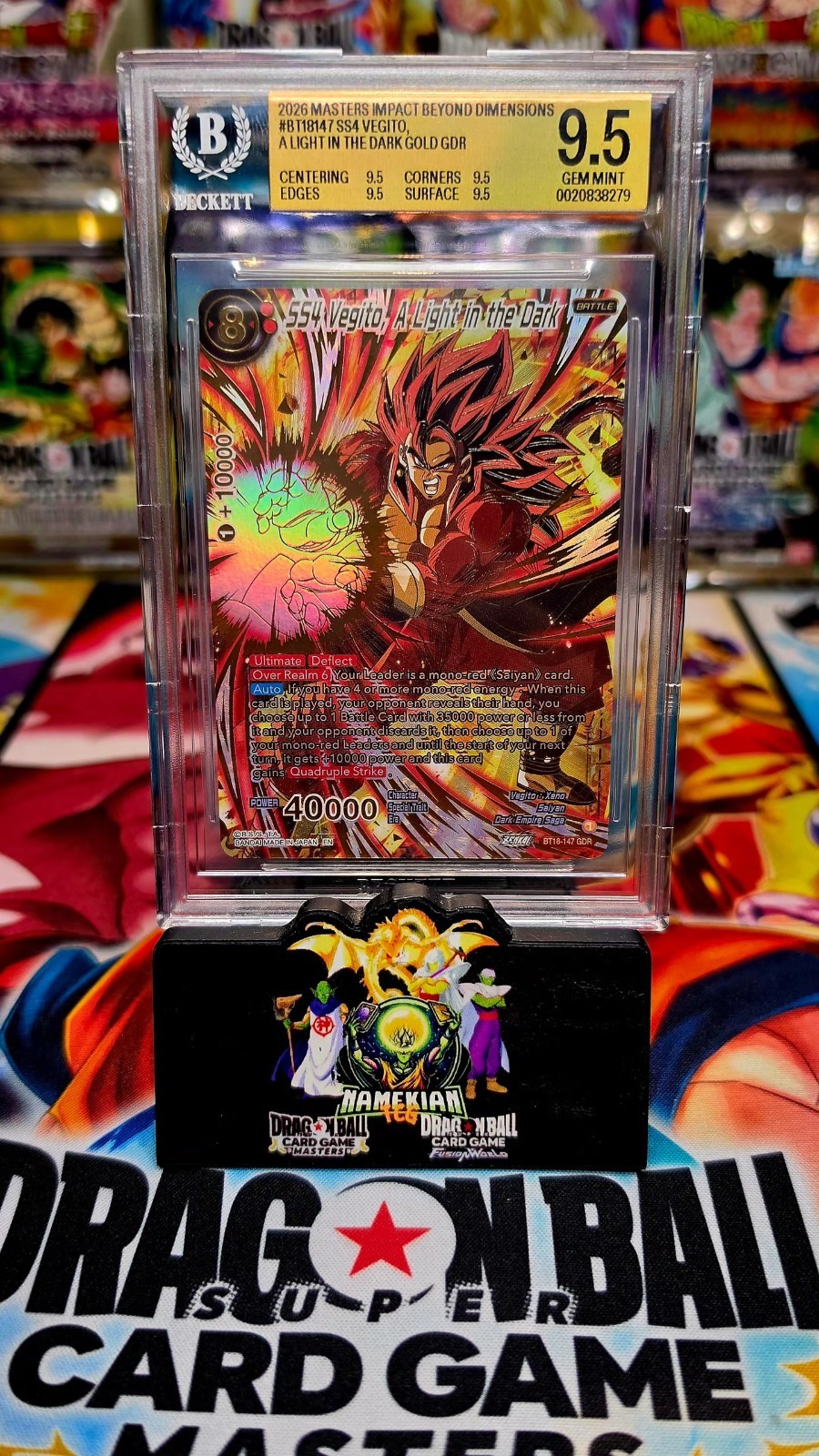 BGS 9.5 - SS4 Vegito, A Light in the Dark GDR God Rare Dragon Ball Super Masters