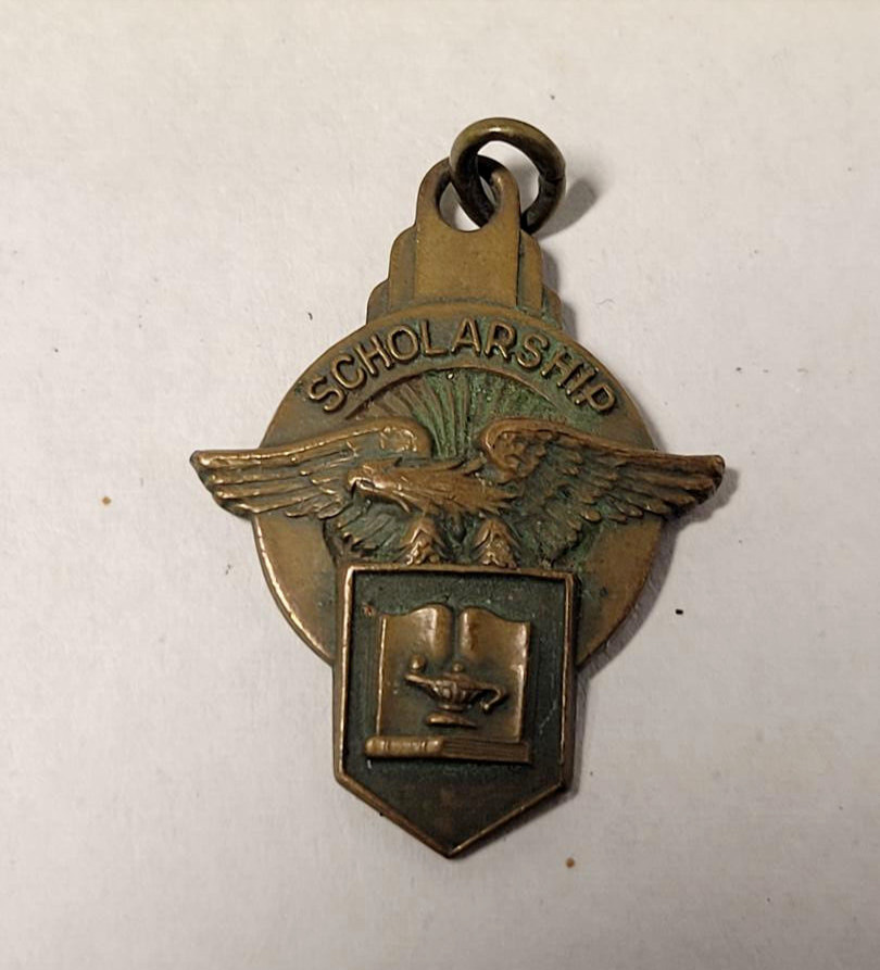 Jostens Scholarship Medal Charm Eagle Book & Oil Lamp