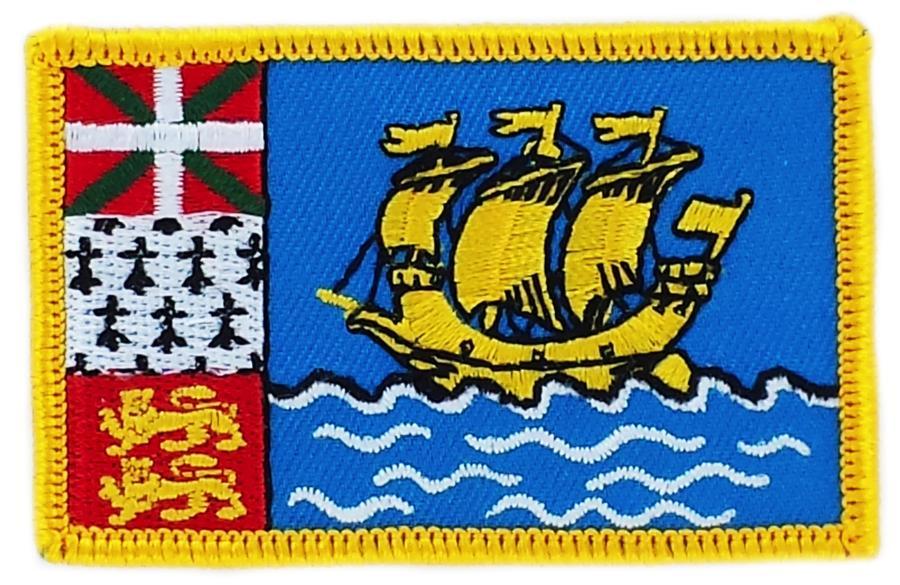 Patch embroidered Patch Flag Saint ST pierre and miquelon Fusible