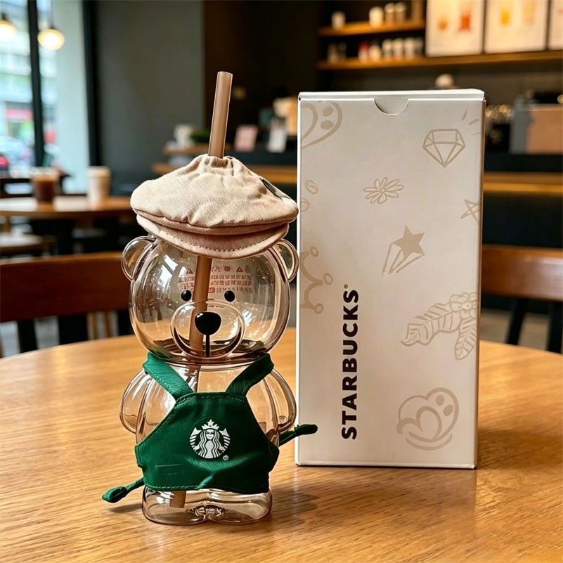 Starbucks Character Series Shanghai Exclusive 2026 Coffee Bear 16oz Glass Cup