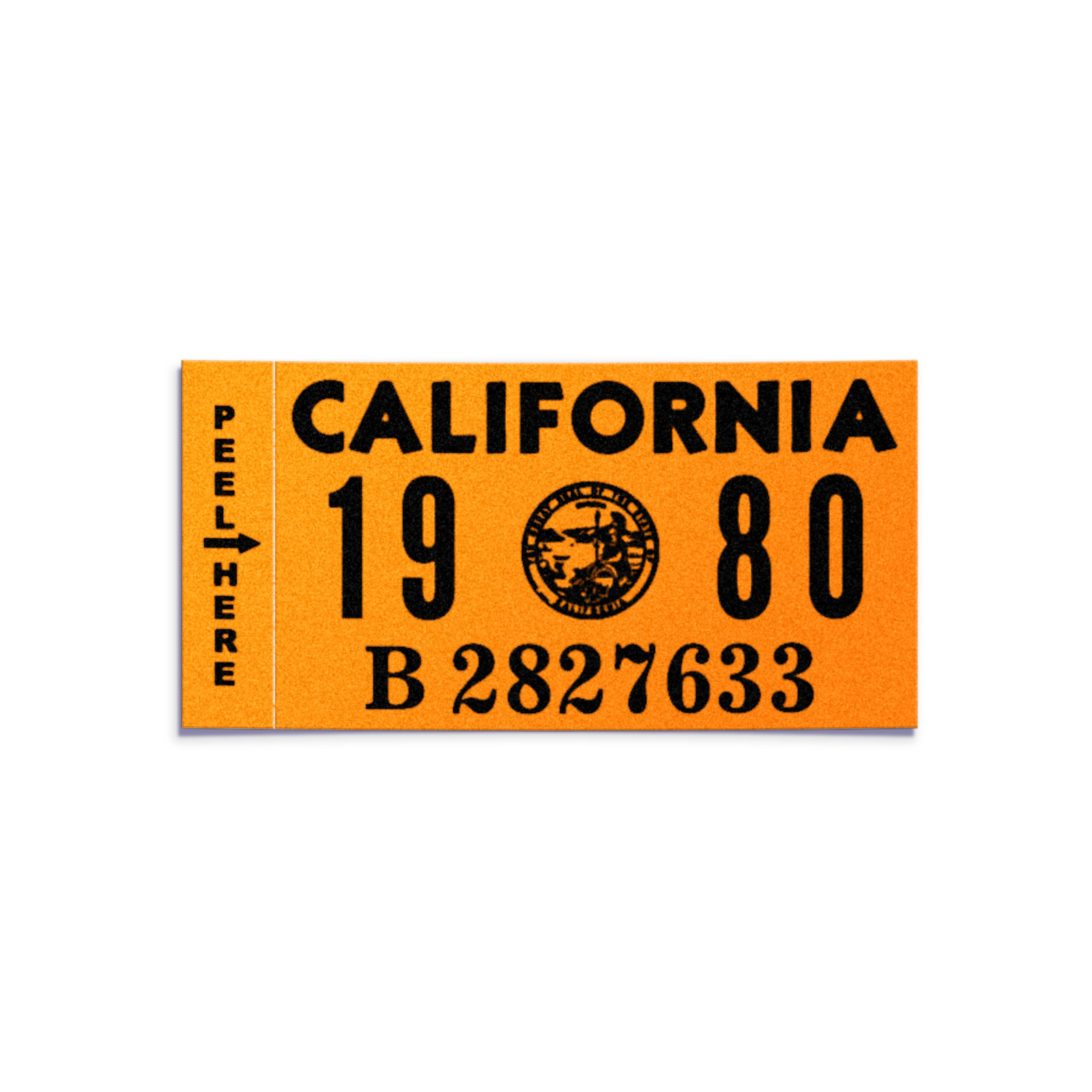 1980 California License Plate Year Sticker - YOM - CA DMV Registration Tab