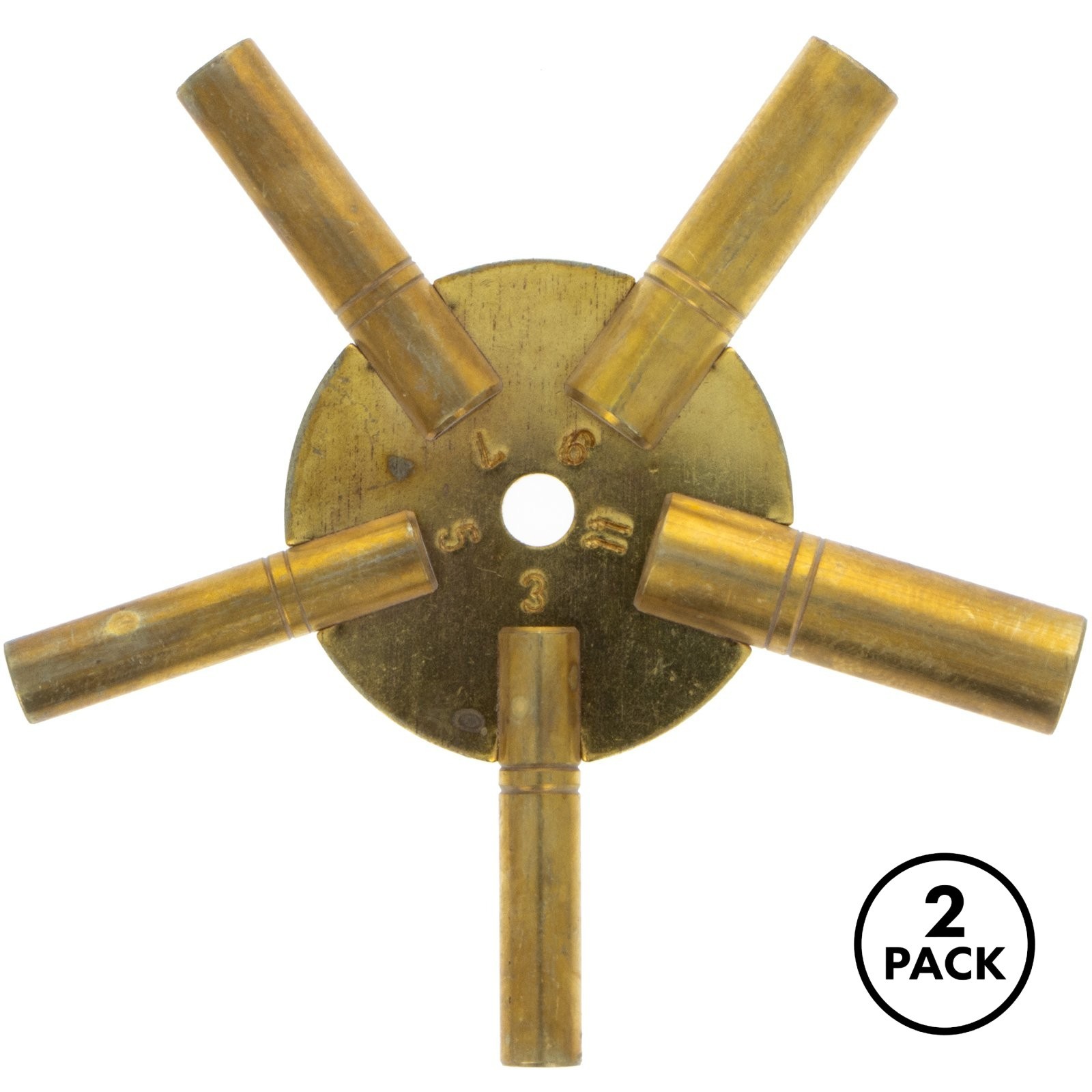 2 Pack Universal Antique Grandfather Brass Clock Key Odd