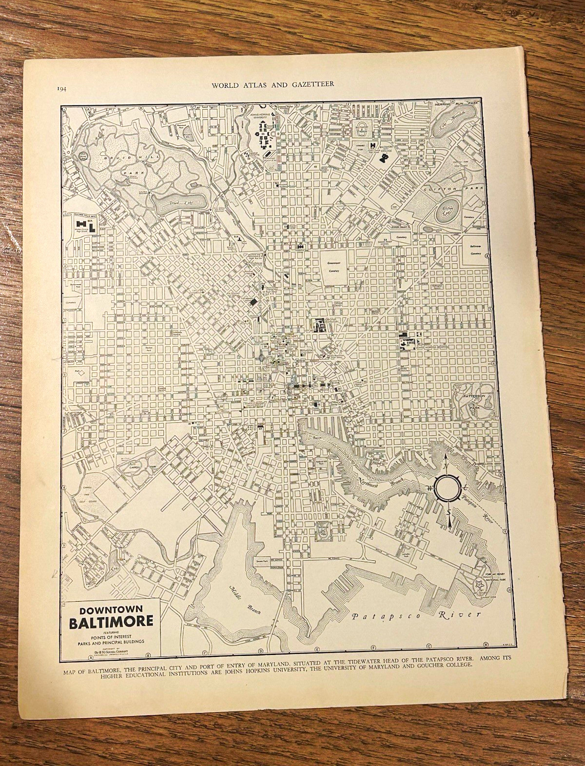 Antique 1937 map of Baltimore Maryland 14”x11” Antique 1937 map of Baltimore Maryland 14”x11”