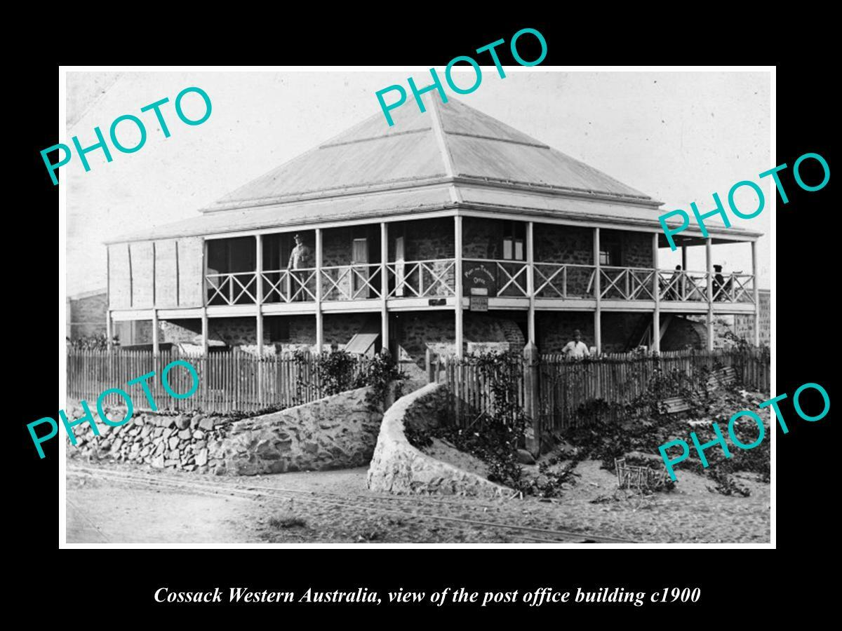 OLD POSTCARD SIZE PHOTO OF COSSACK WESTERN AUSTRALIA THE POST OFFICE c1900