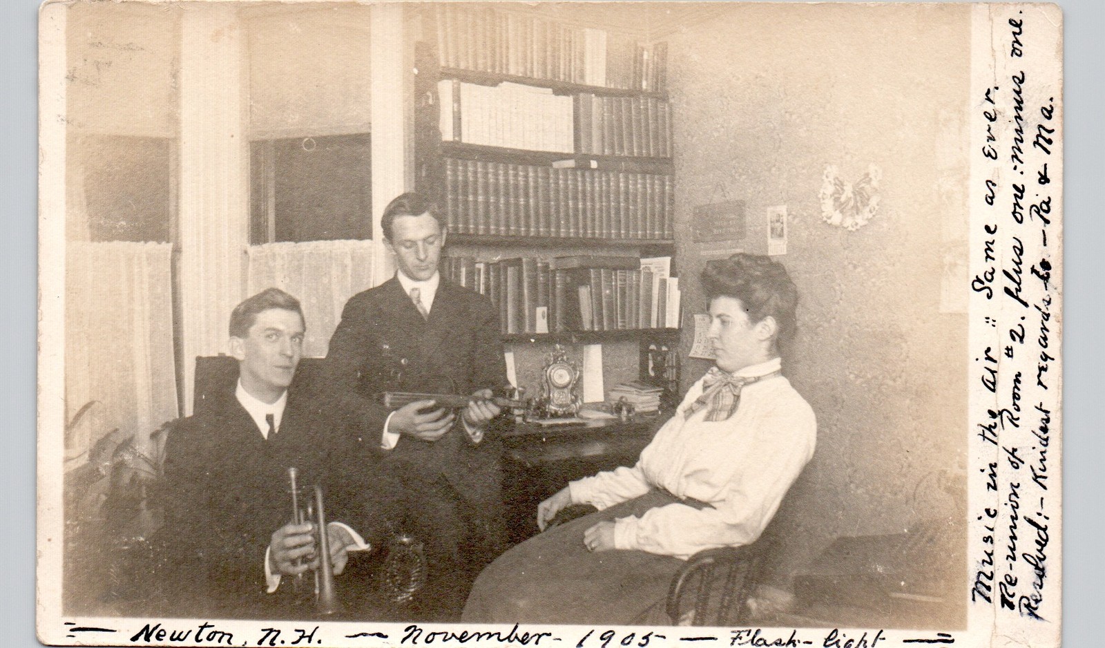COLLEGE ORCHESTRA newton nh 1905 postcard new hampshire real photo rppc school