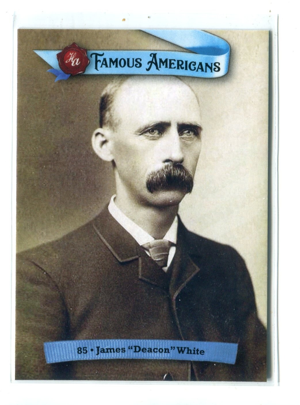 2021 HA Historic Autographs Famous Americans Blue Base #85 James Deacon White