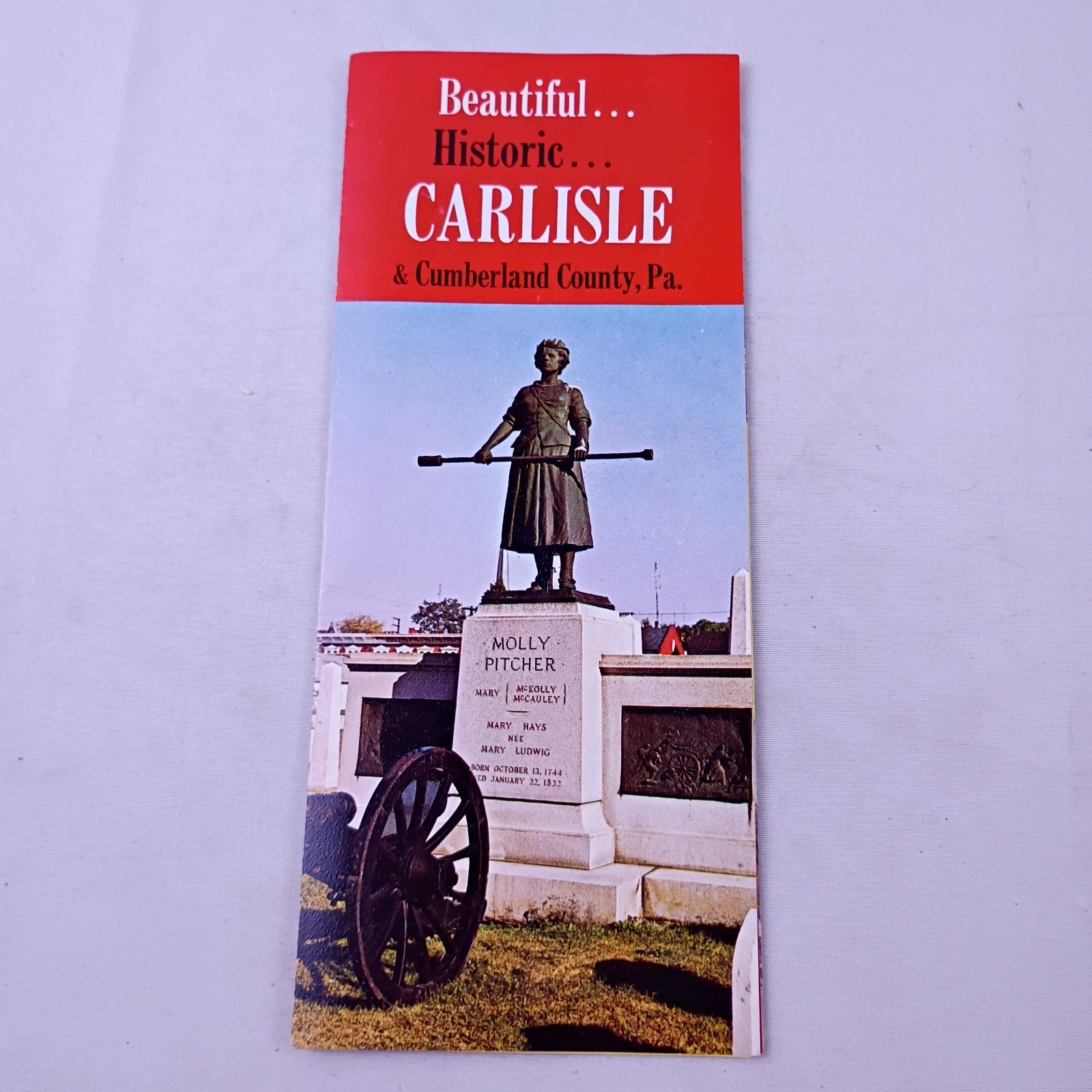 Vintage Beautiful Historic Carlisle and Cumberland County, PA Brochure Pamphlet 