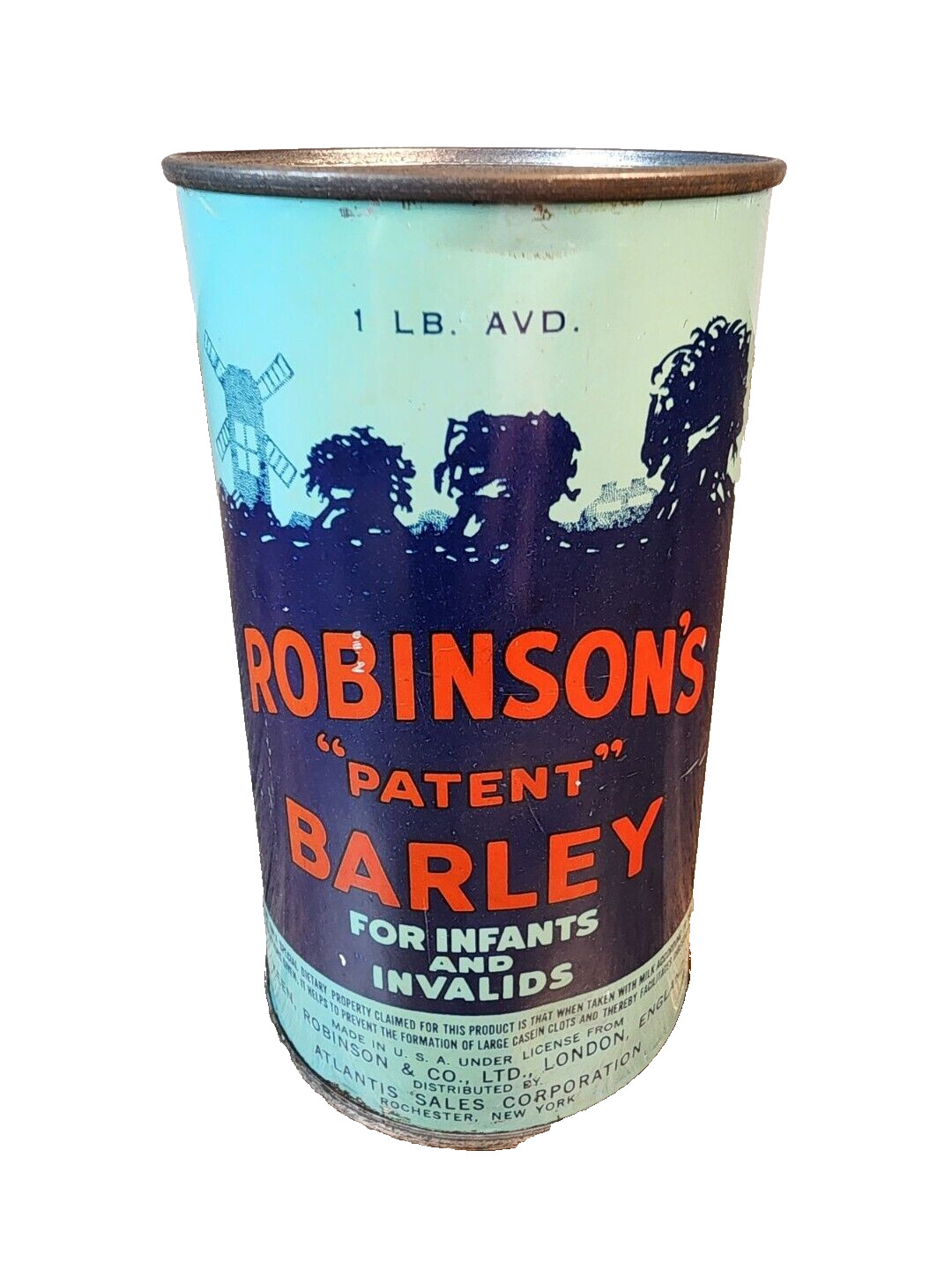 Vintage Robinson's Patent Barley For Infants & Invalids 1 Lb Unopened Full Can