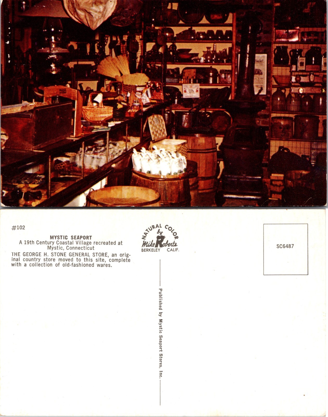 George H Stone General Store Mystic Seaport CT Postcard