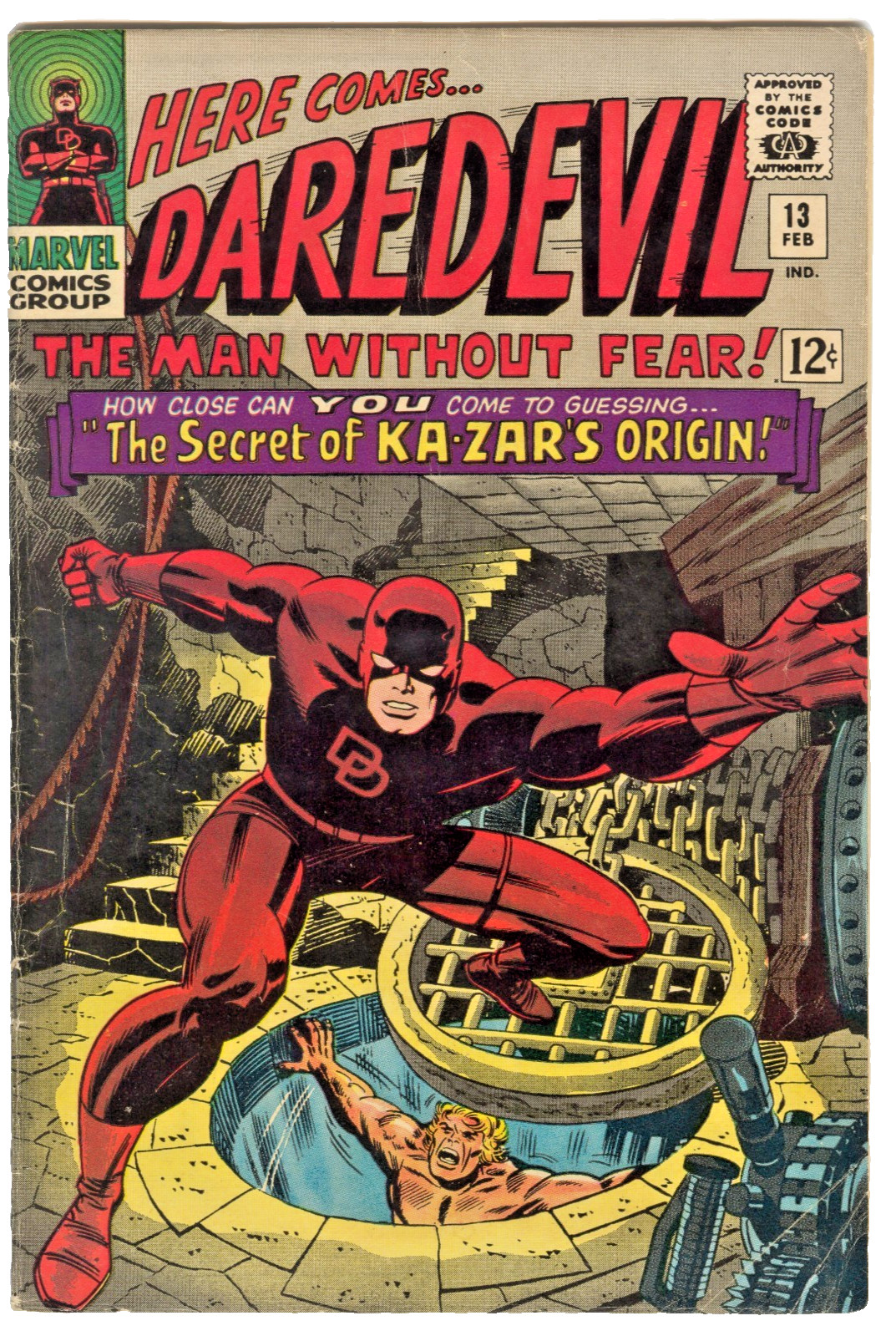 Daredevil #13 1966 The Origina of Ka-zar VG 4.0 Daredevil #13 1966 The Origina of Ka-zar VG 4.0