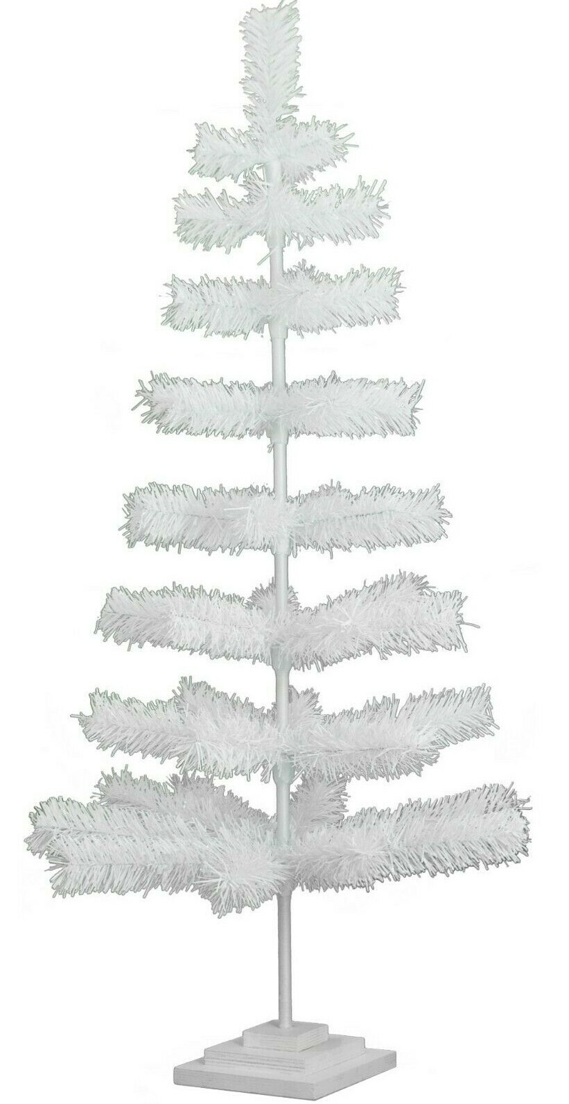 4FT White Tinsel Christmas Tree, 48-Inch Tall Centerpiece Display Tree