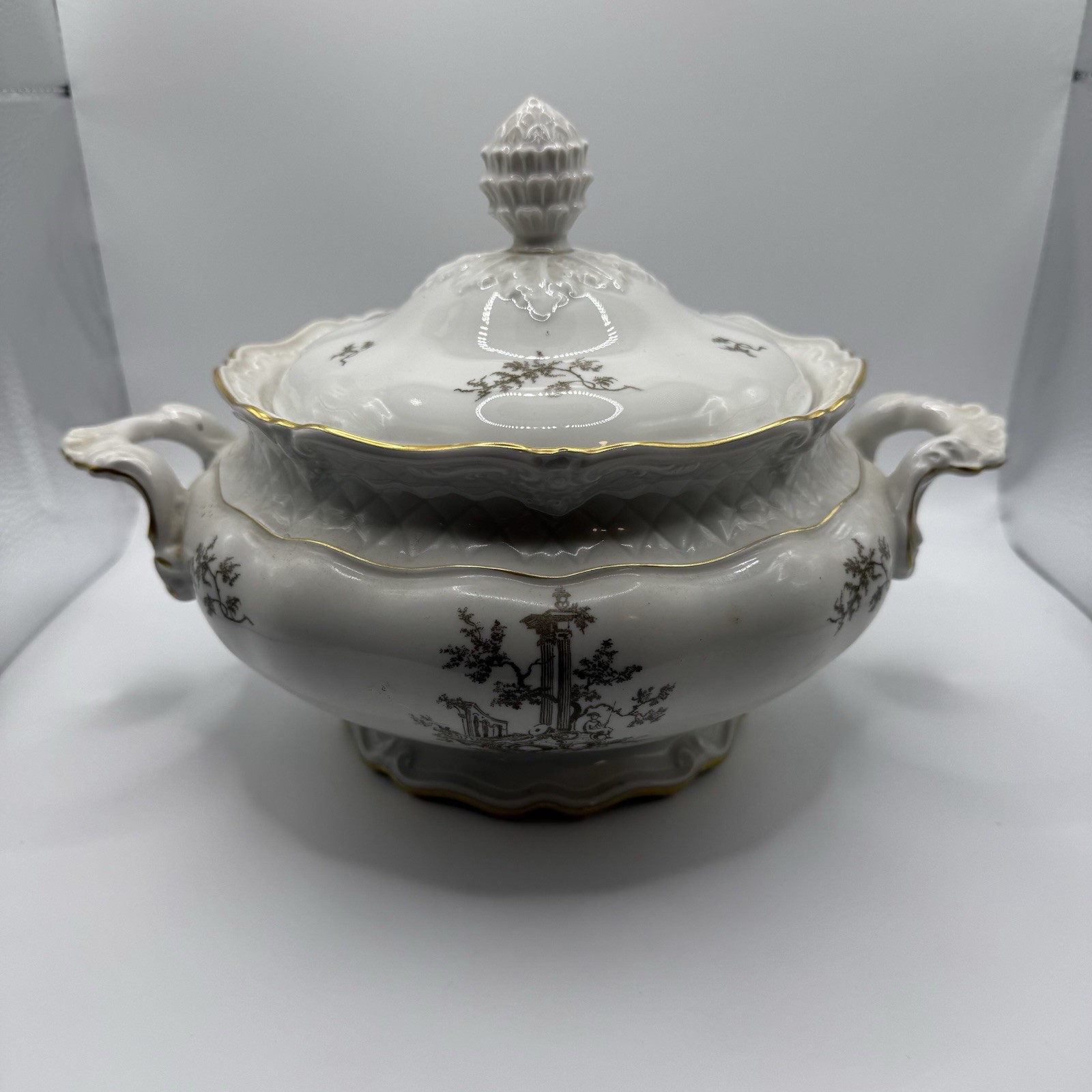 Winterling Royal Heidelberg Germany Lidded Tureen Gold Trim Antique Porcelain