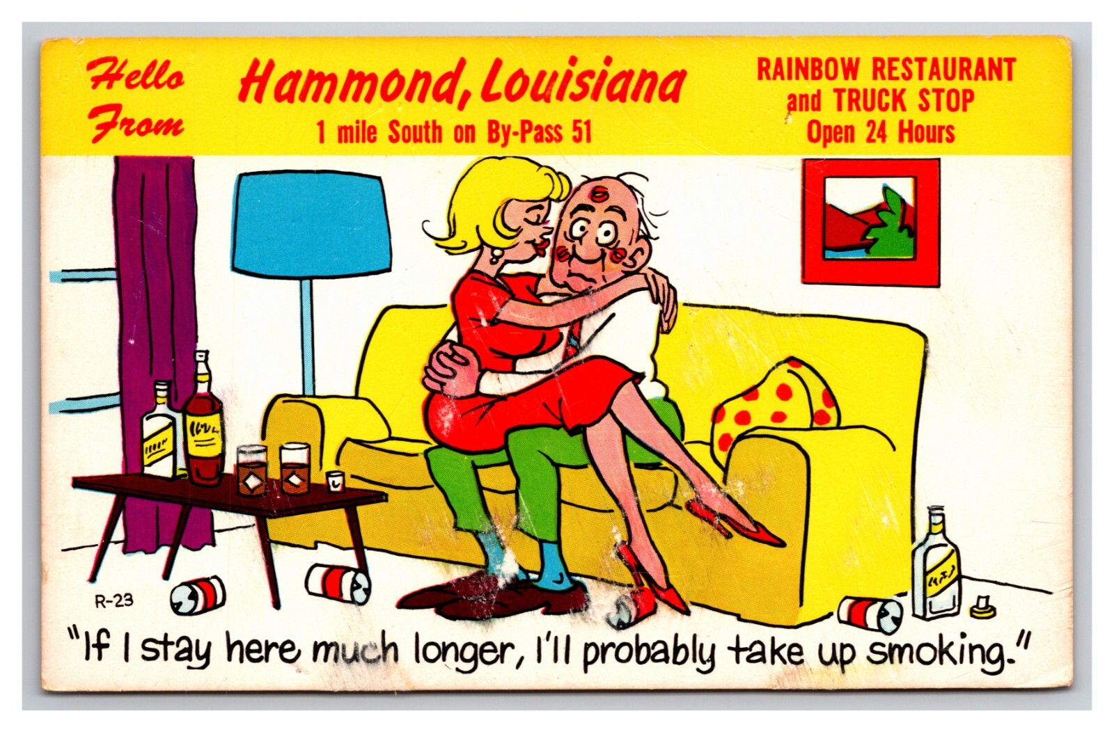 Comic Greetings Hello From Hammond Louisiana LA  UNP Chrome Postcard P31