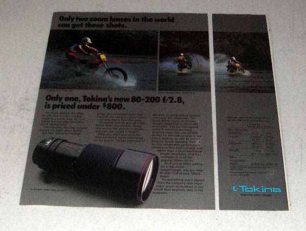 1984 Tokina 80-200 f/2.8 Lens Ad - Get These Shots