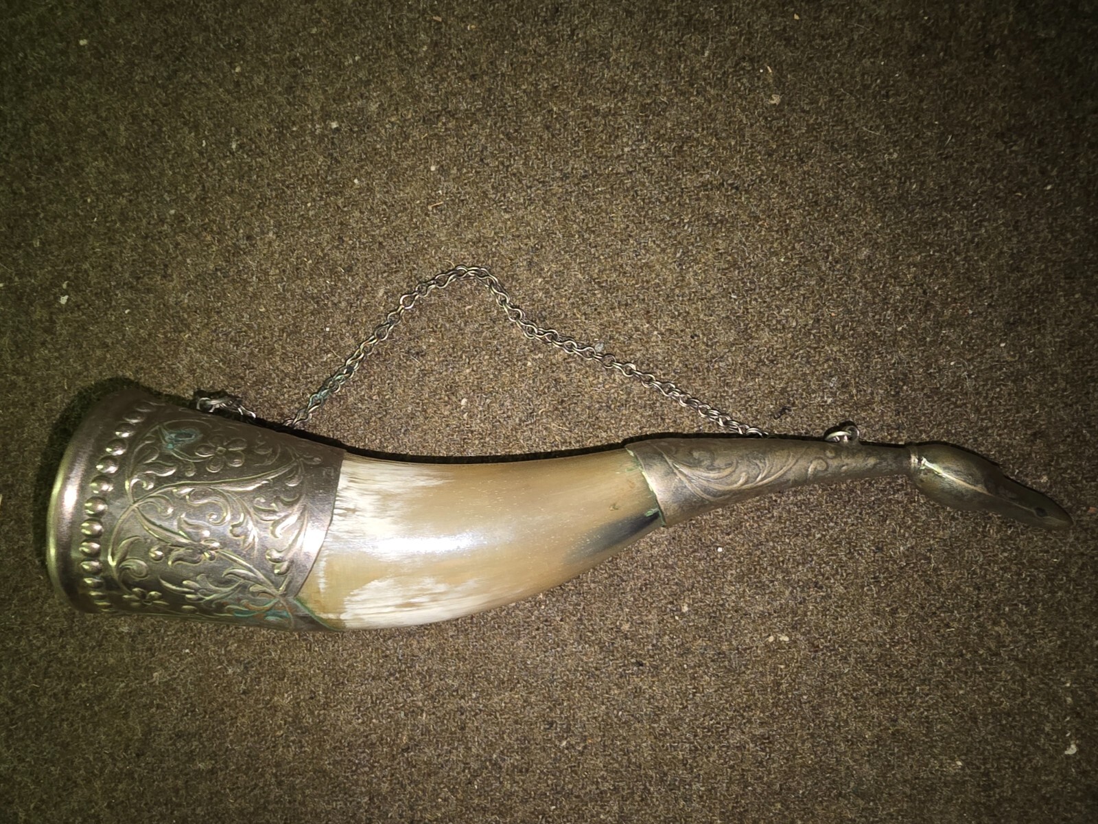 Vintage Russian Souvenir Drinking Horn
