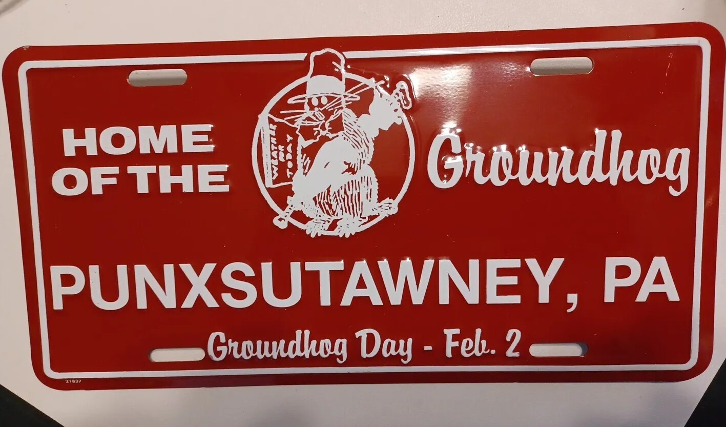 Punxsutawney PA Home Of The Groundhog Vintage License Plate Punxsutawney PA Home Of The Groundhog Vintage License Plate