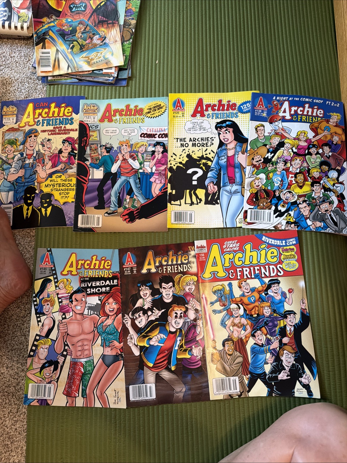 Lot of 7 Archie and Friends Comic Books 115,121,125,138,145,147 ,&. 156
