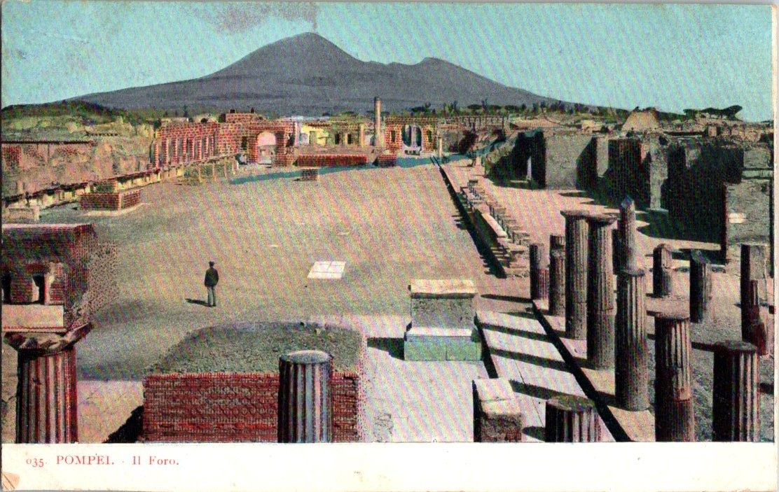 Vintage Pompei II Foro Ruins Italy Postcard Early 20th Century