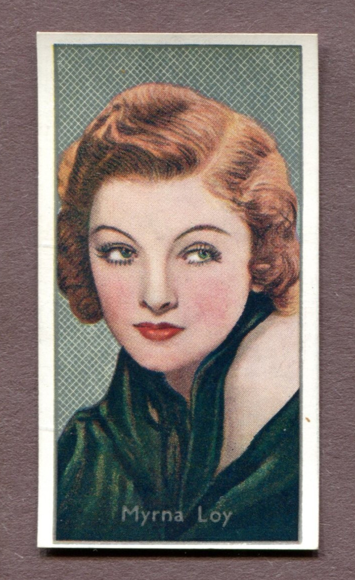 1936 CARRERAS LTD. FILM STARS TOBACCO CARD #2 MYRNA LOY