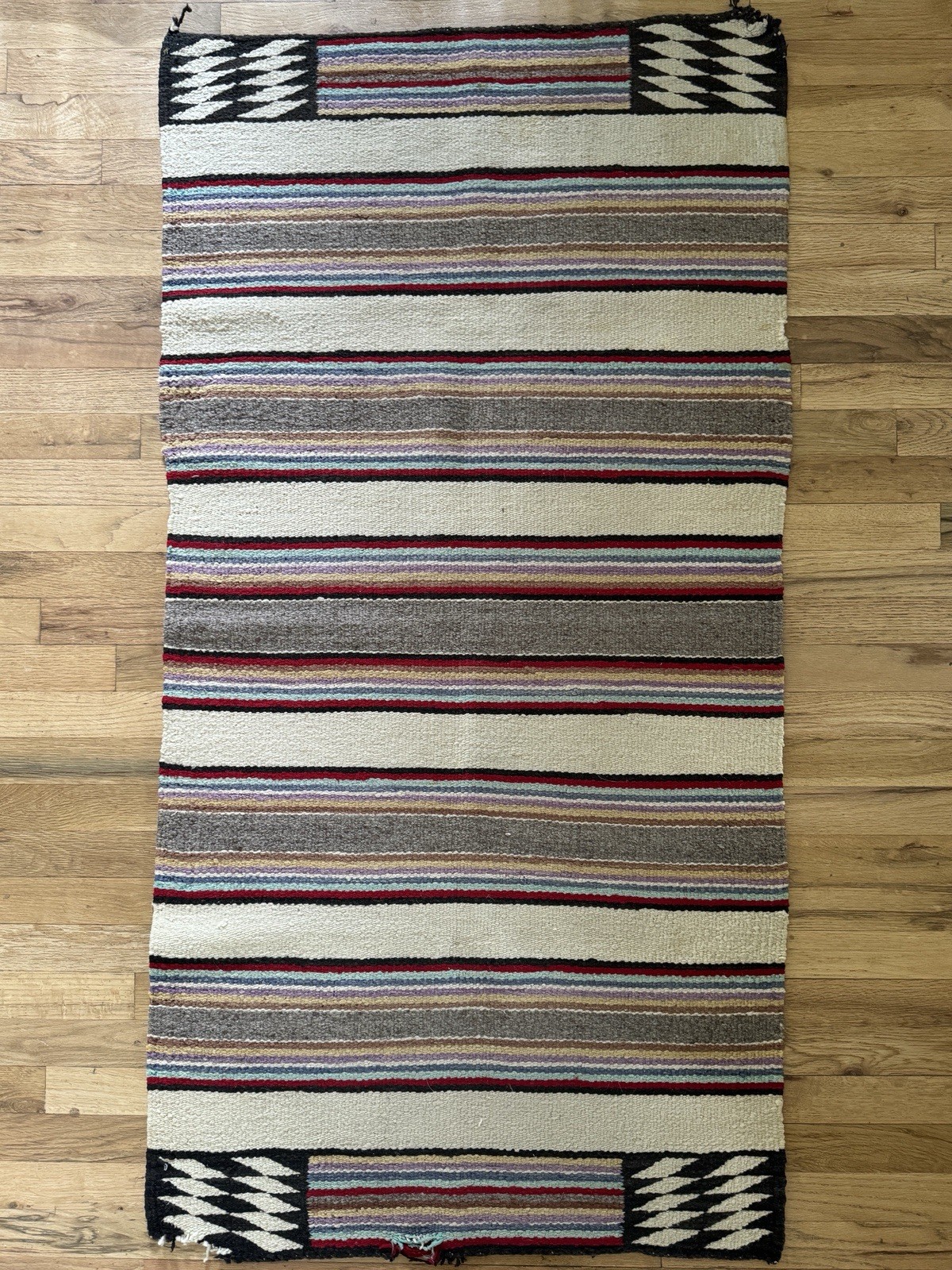 Vintage 1930s Native American Navajo Chinle Natural Double Saddle Blanket