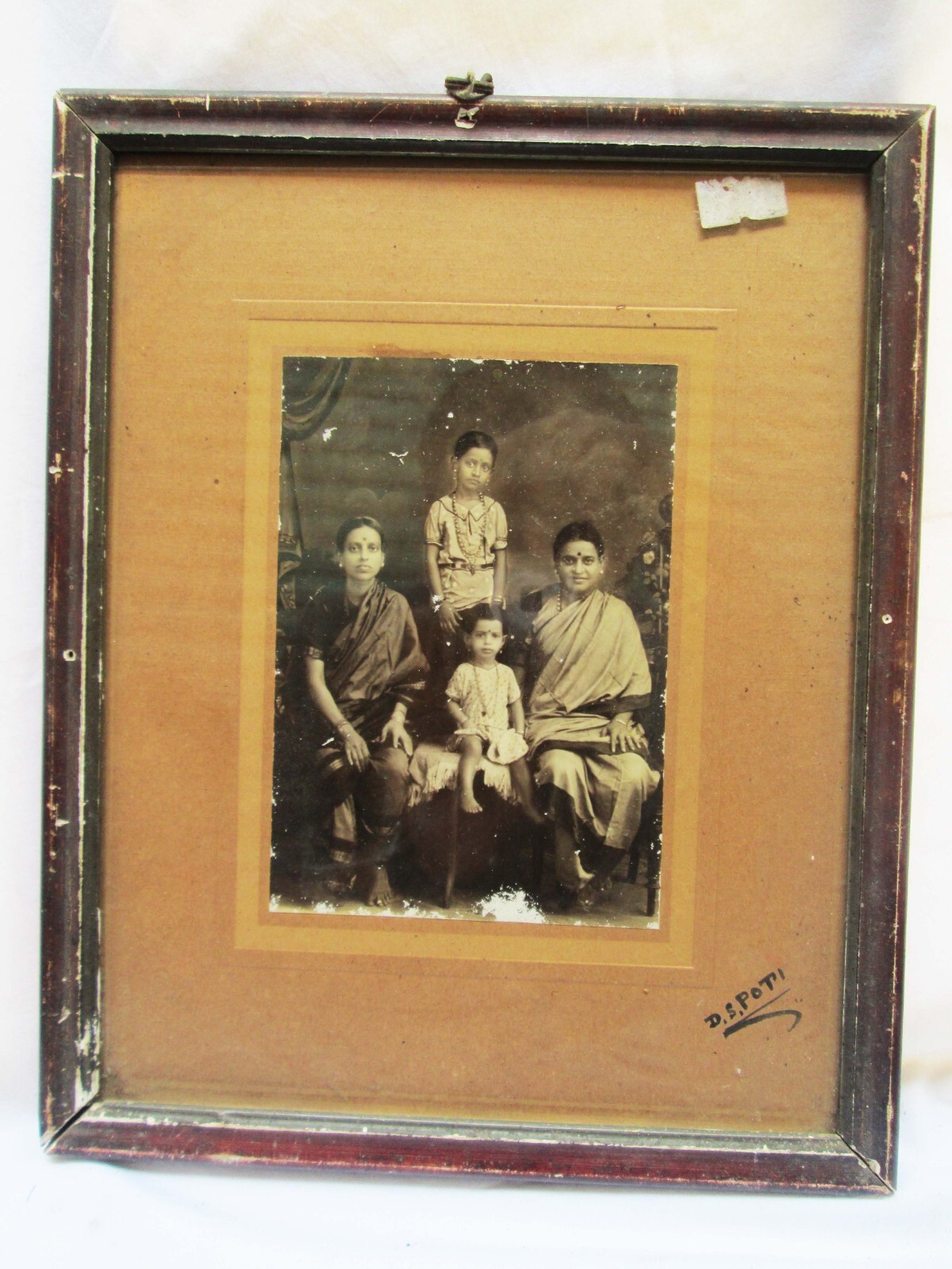 Antique Black & White Photo Photograph VTG Old South India Chettiar Lady n Saree