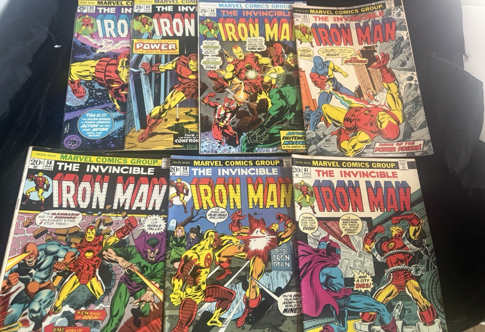 7 Vintage silver/bronze age the invincible Iron Man Marvel comics