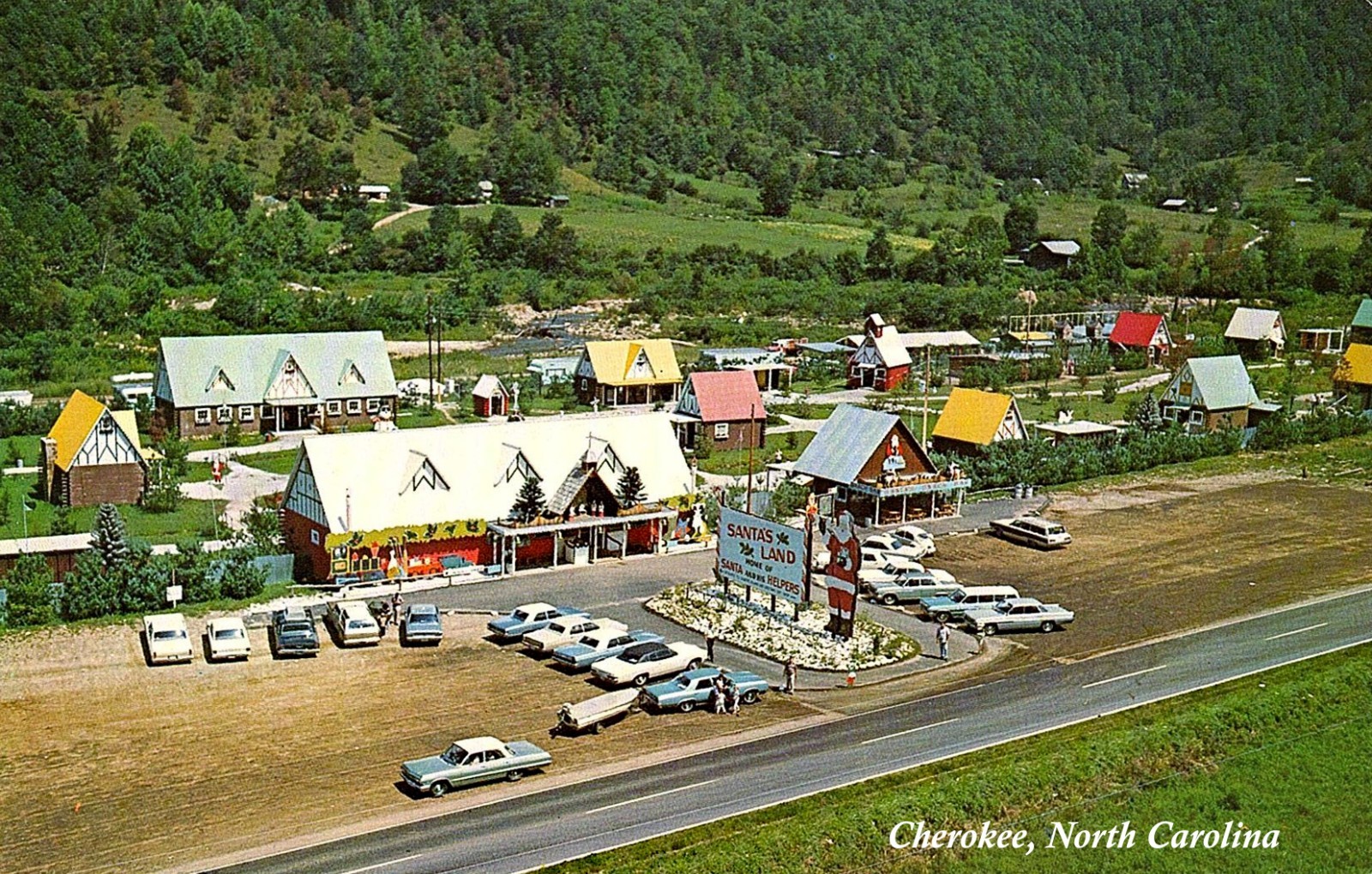 Cherokee, North Carolina ~ Aerial View Of Santa's Land ~ Postcard COPY #83227
