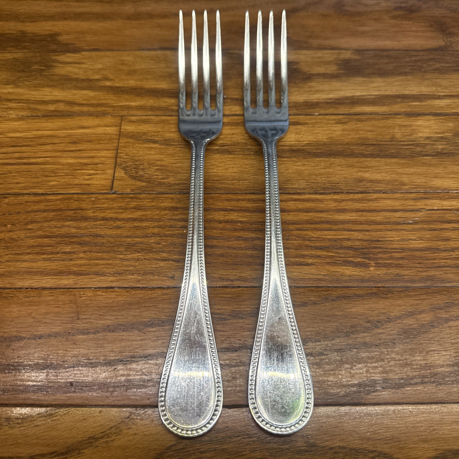 Christofle Acier Stainless Steel MIMOSA 2 Piece Serving Fork Set