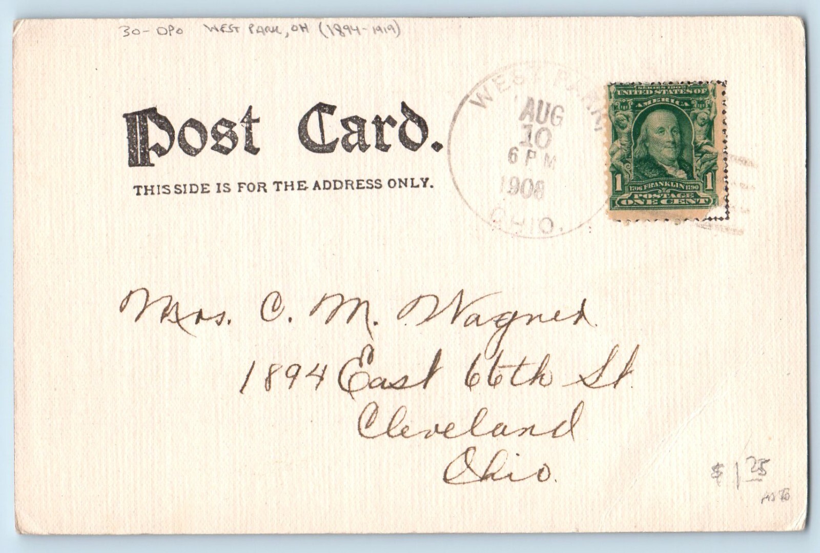 DPO (1894-1919) West Park OH Postcard Cat Kitten Stuck On Fly Paper 1908 Antique DPO (1894-1919) West Park OH Postcard Cat Kitten Stuck On Fly Paper 1908 Antique
