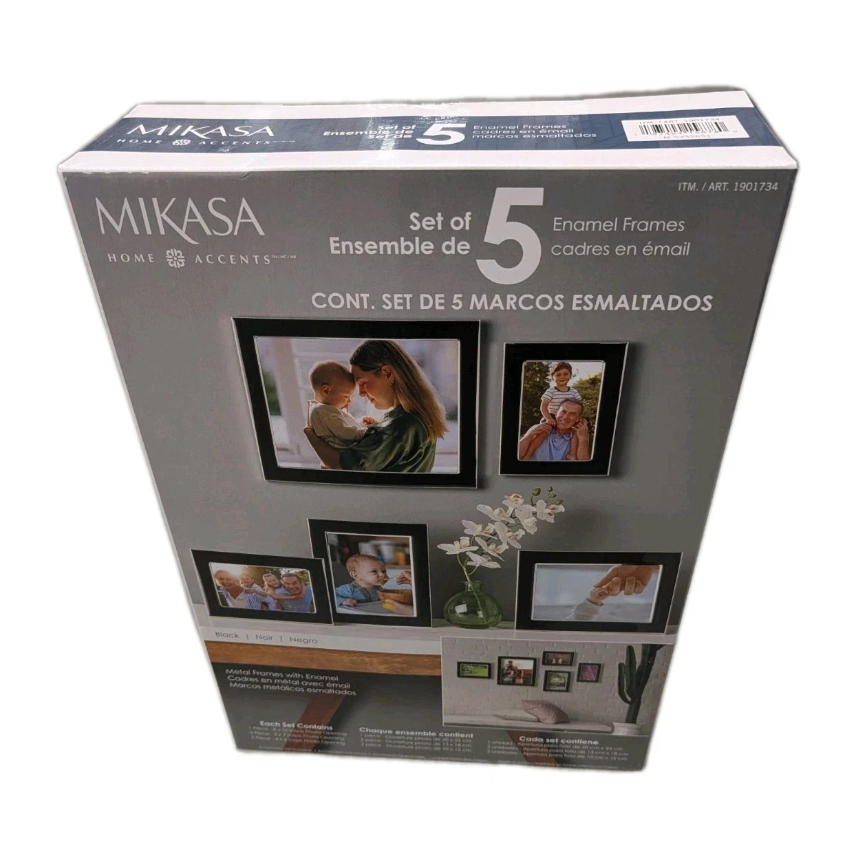Mikasa Enamel Frames Set Of 5 - Black. NEW