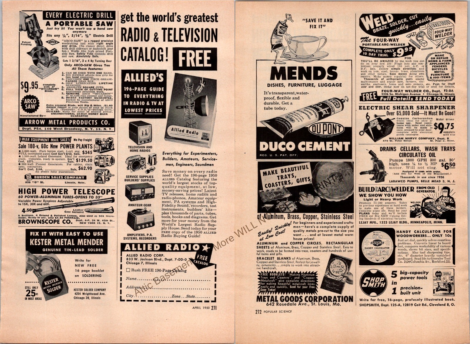 Pronto Misc Print Advertisements Print Ad Vintage 1950 Ephemera 2 Sided