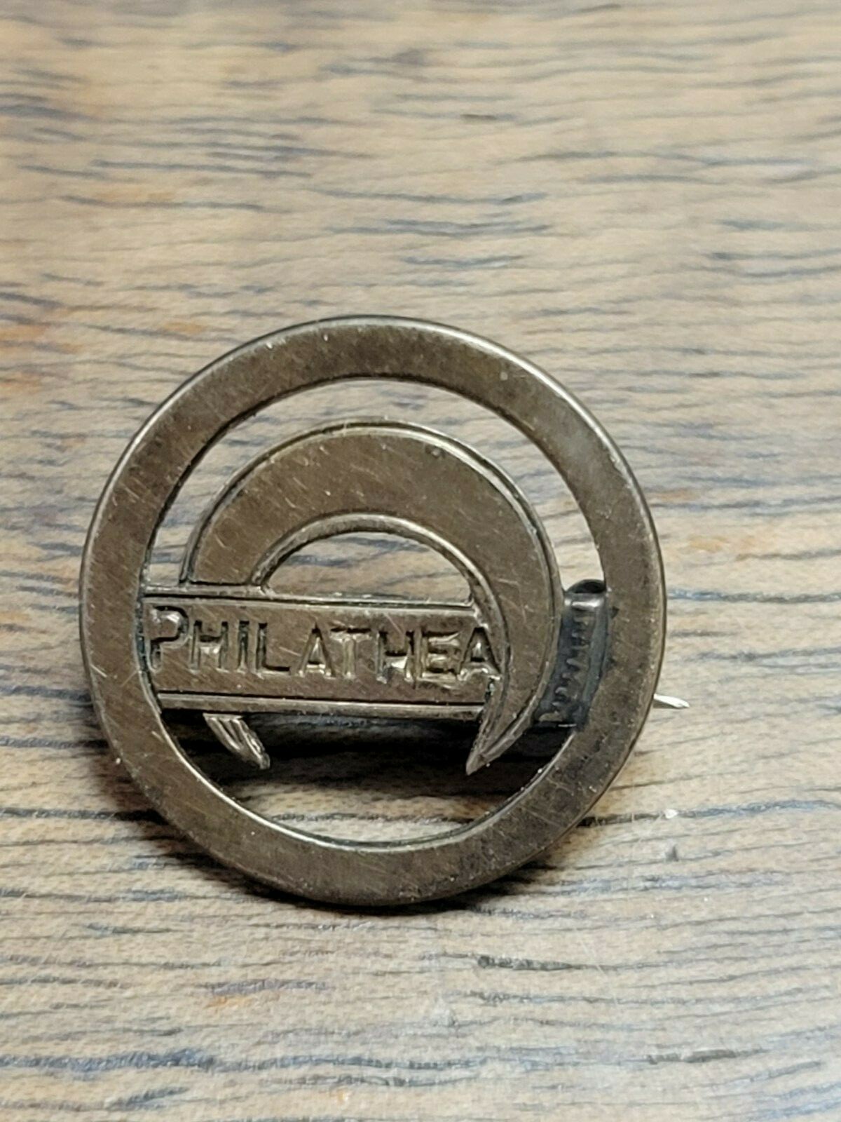 ANTIQUE PHILATHEA Literary Biblical Society PIN Crescent Moon