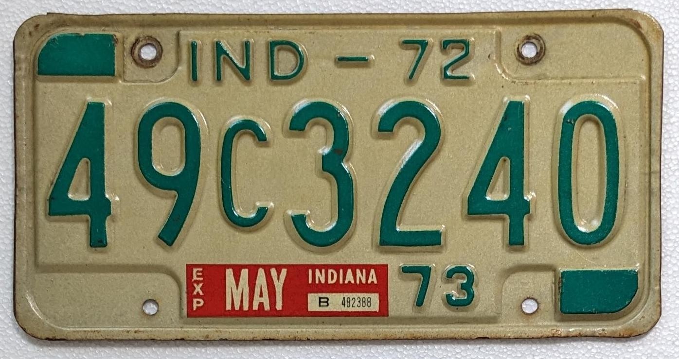Vintage 1972 Indiana License Plate 72 - IND 73 Garage decor Marion County Vintage 1972 Indiana License Plate 72 - IND 73 Garage decor Marion County