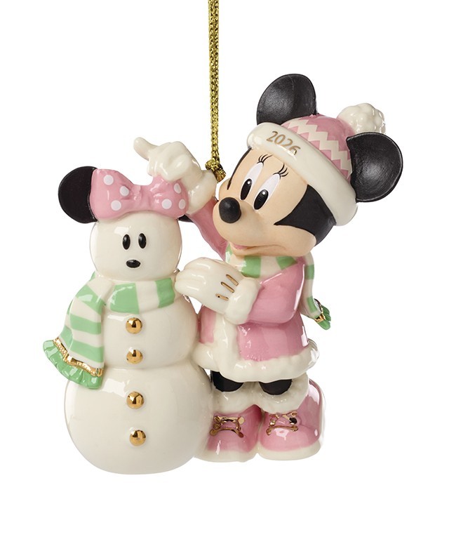 LENOX 2026 MINNIE WITH SNOWMAN ORNAMENT/PORCELAIN/NEW IN BOX/FREE SHIPPING LENOX 2026 MINNIE WITH SNOWMAN ORNAMENT/PORCELAIN/NEW IN BOX/FREE SHIPPING