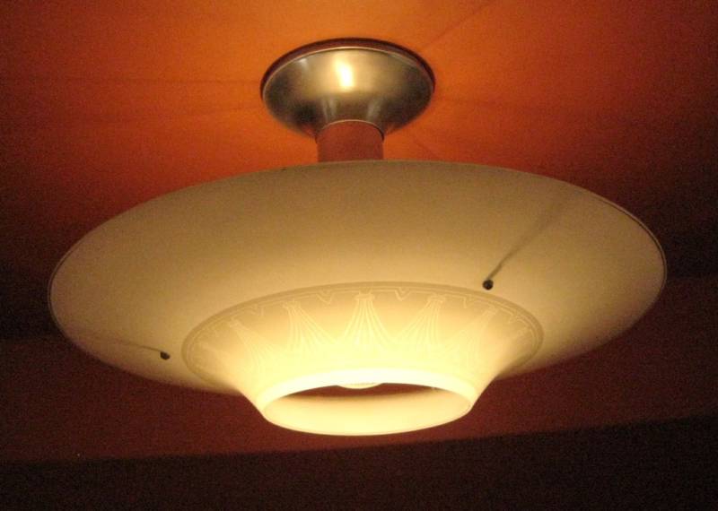 Vintage Lighting large 1930s ceiling light Great for Kitchen.