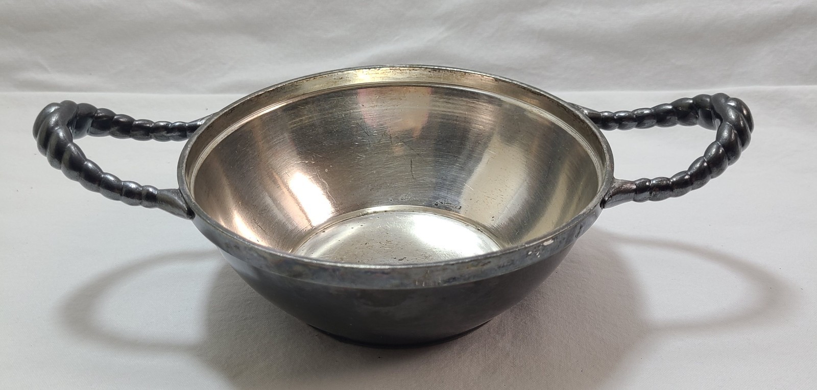 Bowl Butter Dish Silverplate  With Handles  Vintage