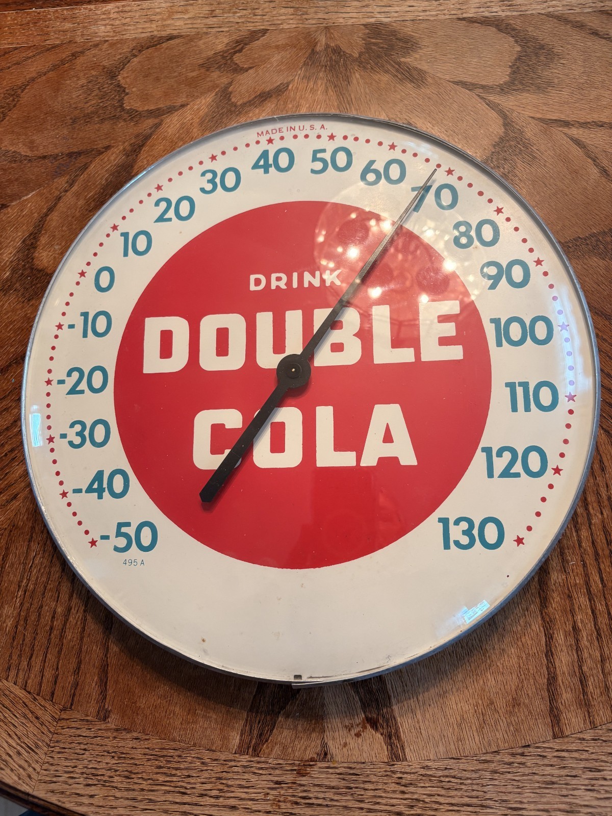 Vintage Double Cola Thermometer - Works